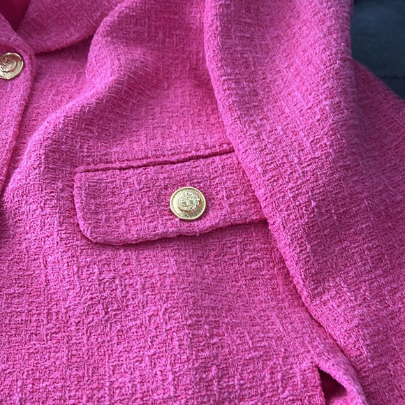 BLOGGERS FAV ZARA TEXTURED TWEED WEAVE BUTTONED BLAZER M PREPPY CLASSY - Picture 8 of 9